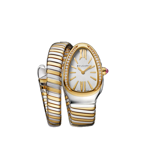 Bvlgari Serpenti Tubogas - 35 MM - Steel And Yellow Gold - White Dial - 103648  nyc watcher nyc watches