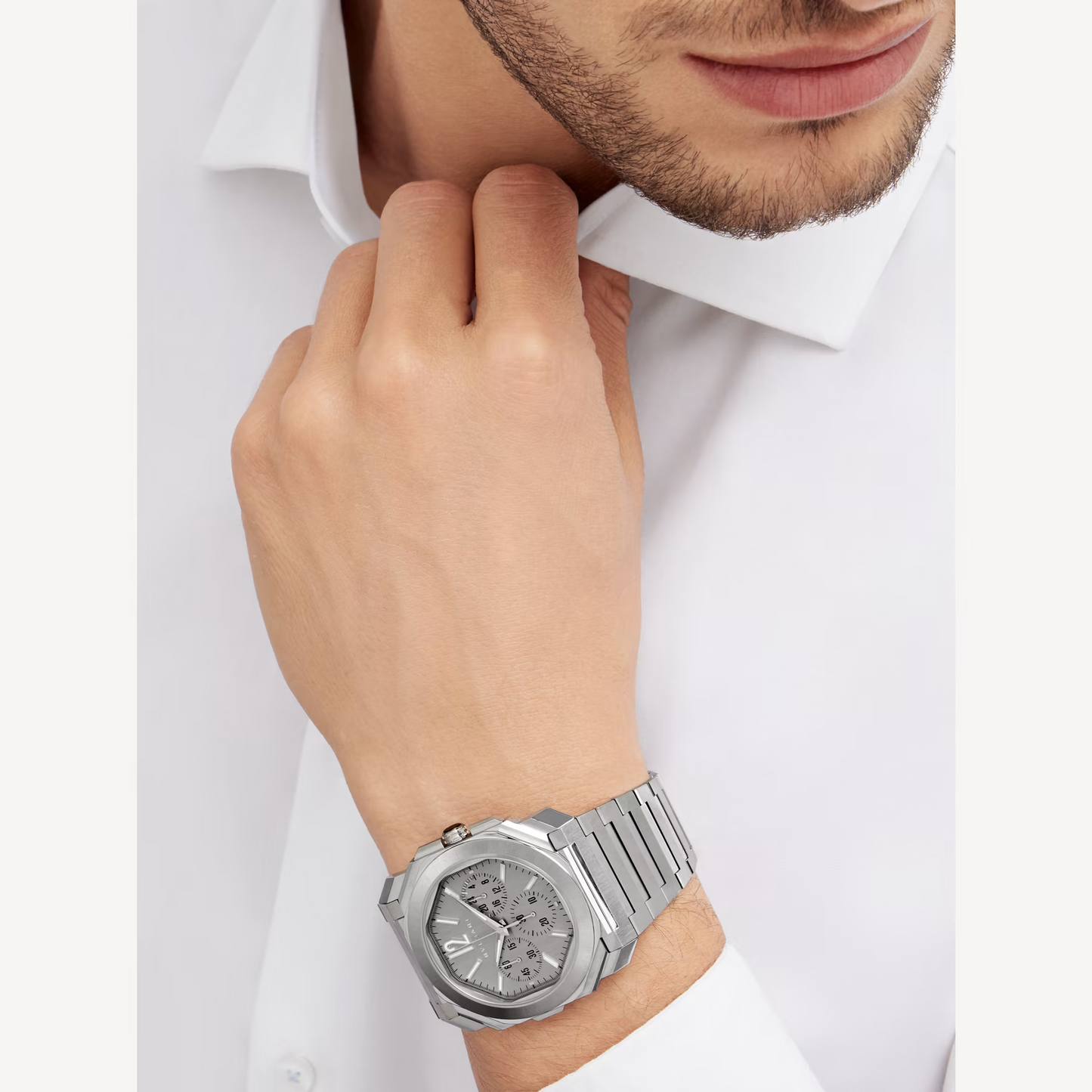 Bvlgari Octo Finissimo - Stainless Steel 43 MM - Stainless Steel Bracelet - Grey Dial - Stainless Steel Bezel - 103661