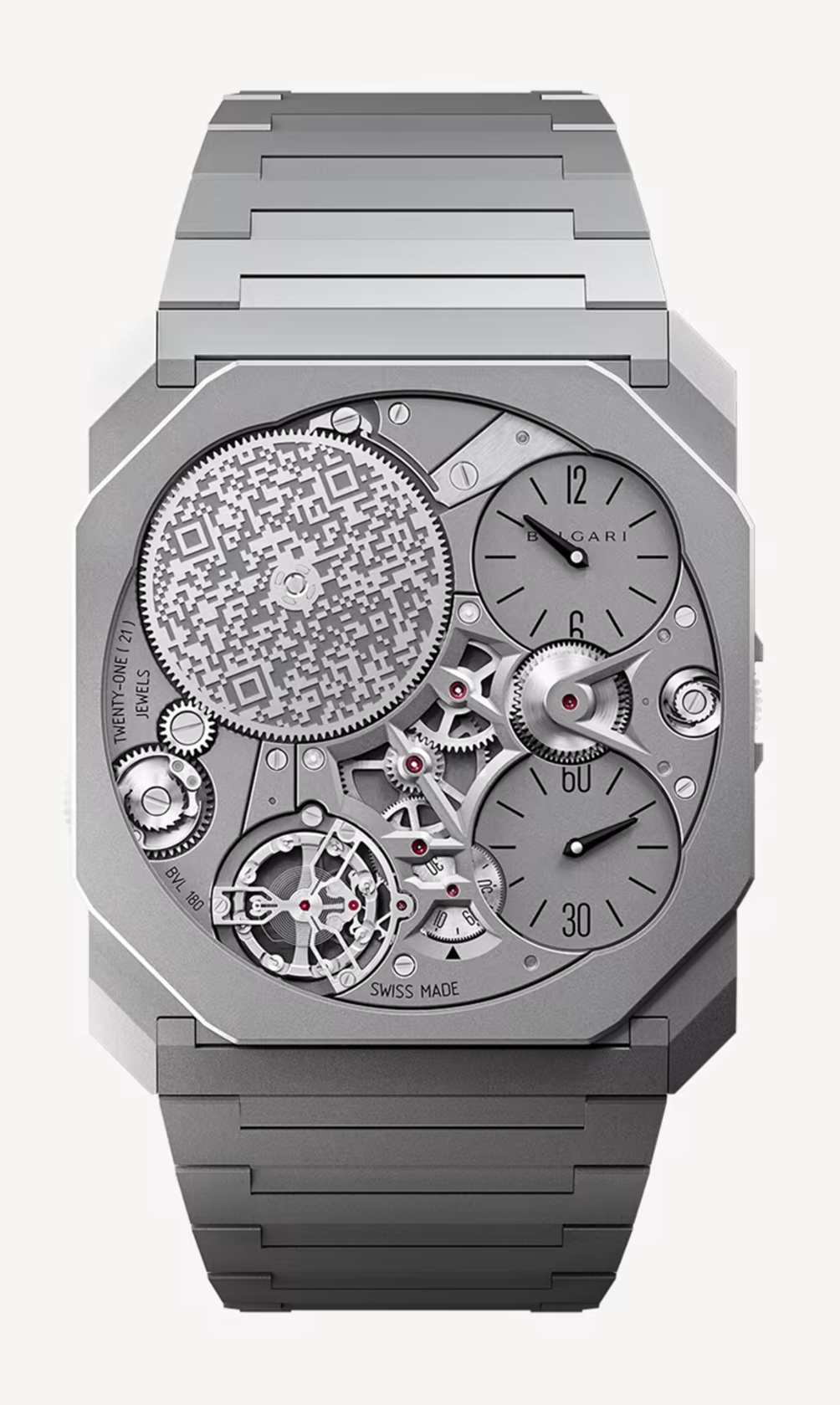 Bvlgari Octo Finissimo - Titanium 40 MM - Titanium Bracelet - Grey Skeleton Dial - Titanium Bezel - 103611