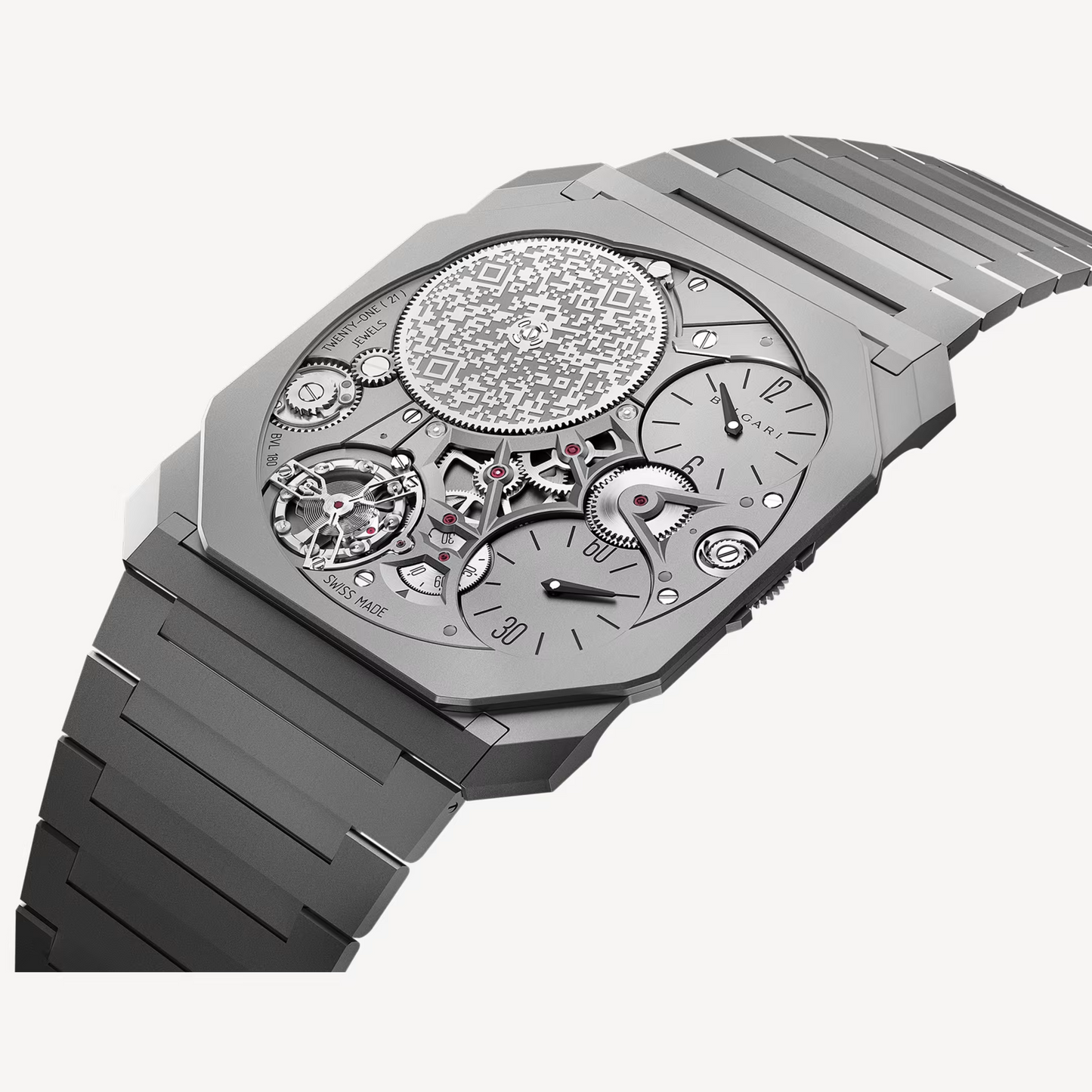 Bvlgari Octo Finissimo - Titanium 40 MM - Titanium Bracelet - Grey Skeleton Dial - Titanium Bezel - 103611