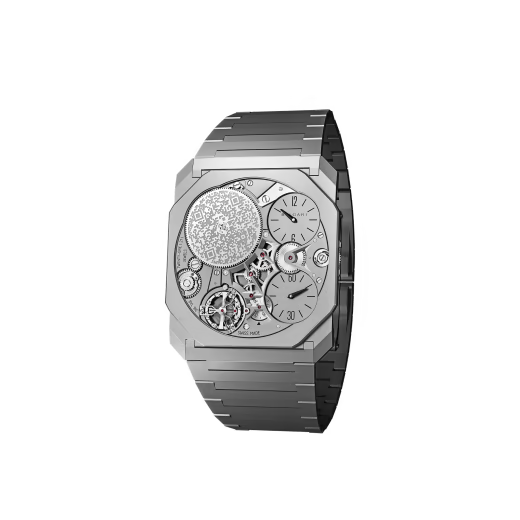 Bvlgari Octo Finissimo - Titanium 40 MM - Titanium Bracelet - Grey Skeleton Dial - Titanium Bezel - 103611