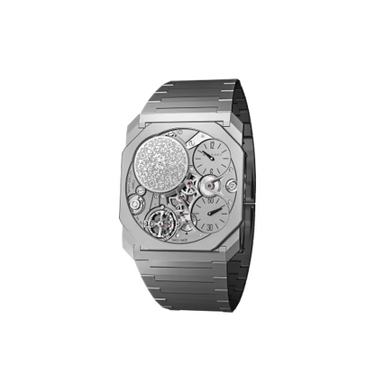 Bvlgari Octo Finissimo - Titanium 40 MM - Titanium Bracelet - Grey Skeleton Dial - Titanium Bezel - 103611