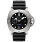 Panerai Submersible Titanium 47 MM - Black Leather Strap - Black Dial - PAM02305