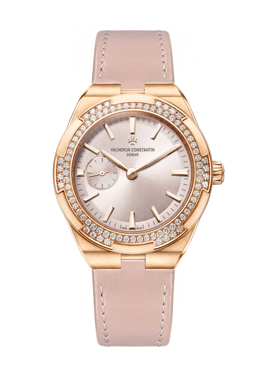 Vacheron Constantin Overseas Pink Gold 37 MM - Pink Leather Strap - Pink Dial - 2305V/000R-B077