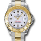 Rolex Stainless Steel & Yellow Gold Yacht-Master Watch - 35 MM - Oyster Bracelet - White Dial - 168623 w