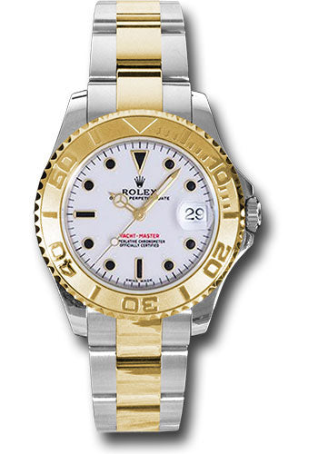 Rolex Stainless Steel & Yellow Gold Yacht-Master Watch - 35 MM - Oyster Bracelet - White Dial - 168623 w