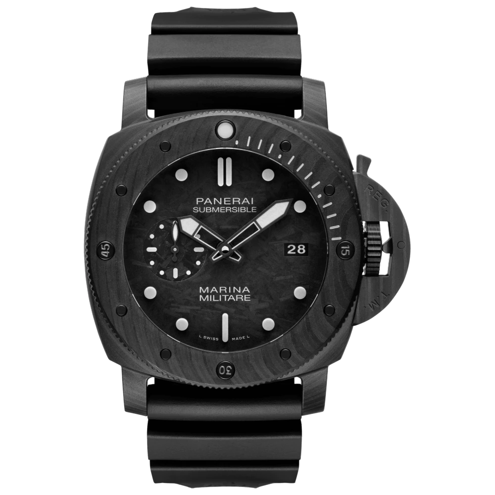 Panerai Submersible Marina Militare Carbotech™ 47 MM - Black Rubber Strap - Black Dial - PAM02979