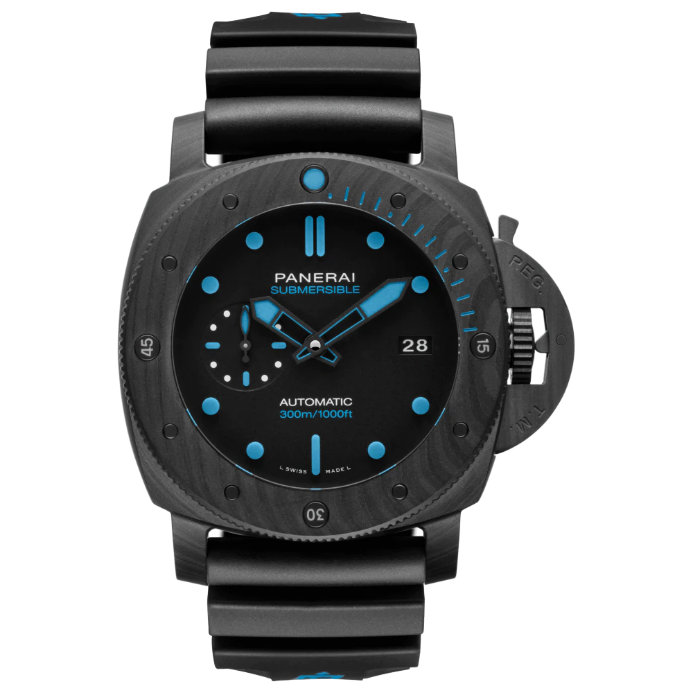 Panerai Submersible Carbotech™ Carbotech  47 MM - Black Rubber Strap - Black Dial - PAM02616