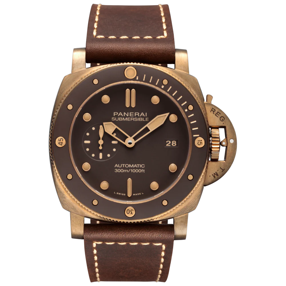 Panerai Submersible Bronzo 47 MM - Brown Leather Strap - Brown Dial - PAM00968