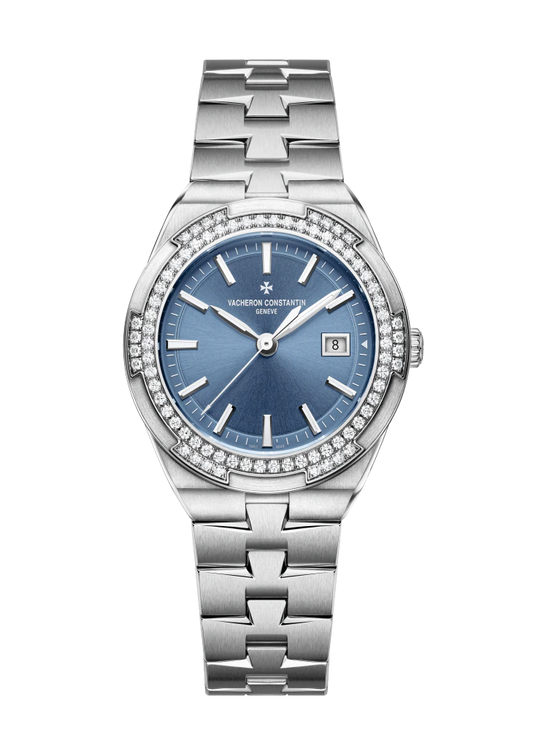 Vacheron Constantin Quartz Stainless Steel 33 MM - Stainless Steel Bracelet - Diamond Bezel - Blue Dial - 1205V/100A-B590