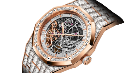 Audemars Piguet Royal Oak Rose Gold Diamond Double Balance Wheel Openworked 41 MM - Rose Gold Diamond Bracelet - Openworked Dial - 15417OR.ZZ.1267OR.01