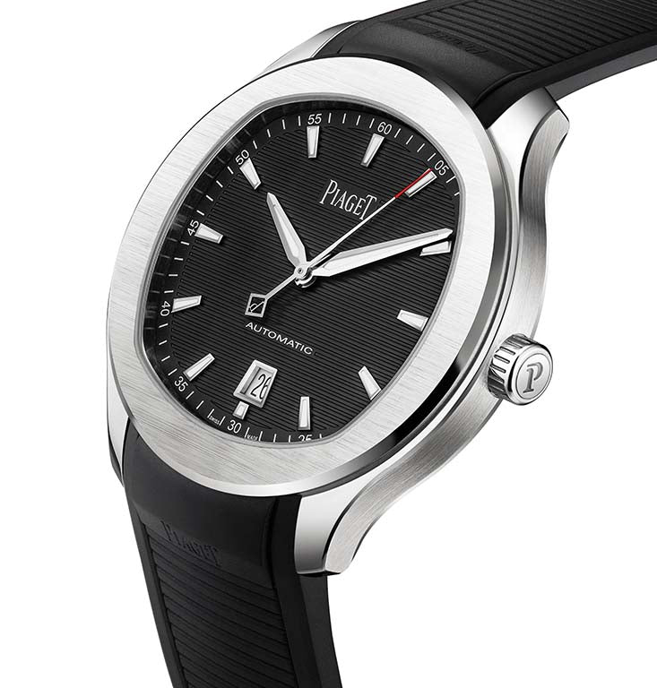 Piaget Polo - Stainless Steel  42 MM - Black Leather Strap - Black Dial - Stainless Steel Bezel - G0A47014