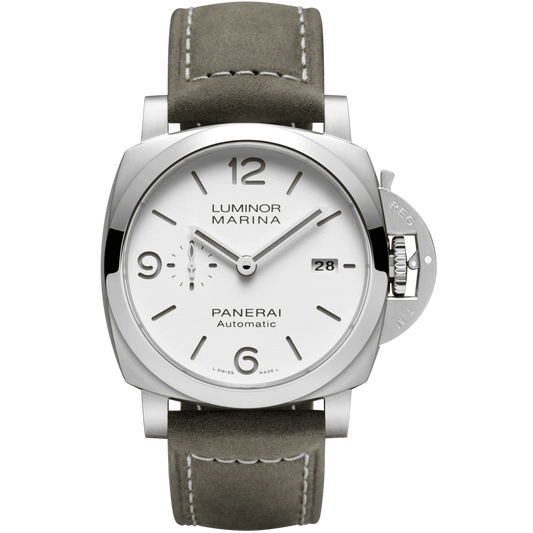 Panerai Luminor Marina Stainless Steel 44 MM - Beige Leather Strap - White Dial - PAM01314