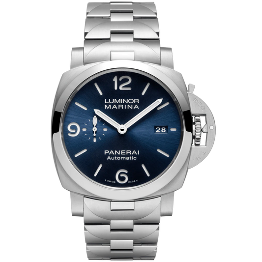 Panerai Luminor Marina Specchio Blu Stainless Steel 44 MM - Stainless Steel Bracelet - Blue Dial - PAM01316