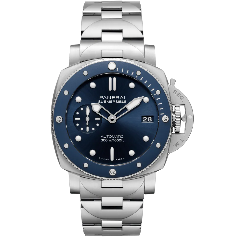 Panerai Submersible Blu Notte Stainless Steel  42 MM - Stainless Steel Bracelet - Blue Dial - PAM02068