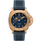 Panerai Submersible Bronzo Blu Abisso 42 MM - Blue Leather Strap - Blue Dial - PAM01074
