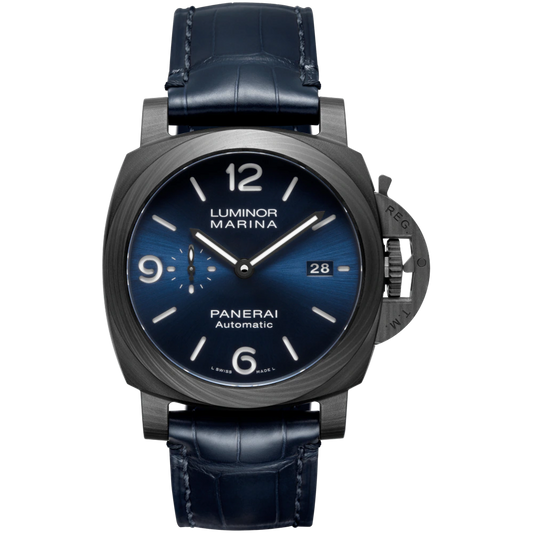 Panerai Luminor Marina Carbotech Blu Notte Carbon Fibre 44 MM - Blue Leather Strap - Blue Dial - PAM01664