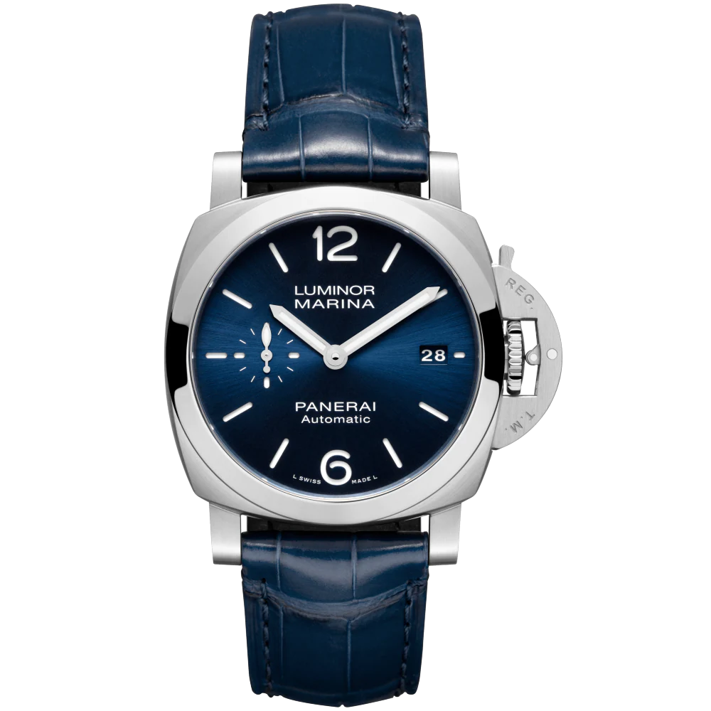 Panerai Luminor Quaranta Stainless Steel 40 MM - Blue Leather Strap - Blue Dial - PAM01370