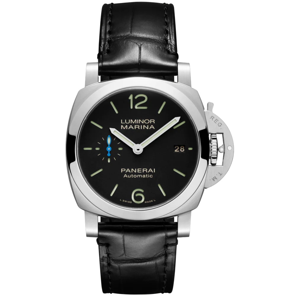 Panerai Luminor Quaranta Stainless Steel 40 MM - Black Leather Strap - Black Dial - PAM01372