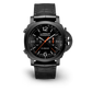 Panerai Luminor Chrono Flyback Black Ceramic 44 MM - Black Leather Strap - Black Dial - PAM01298