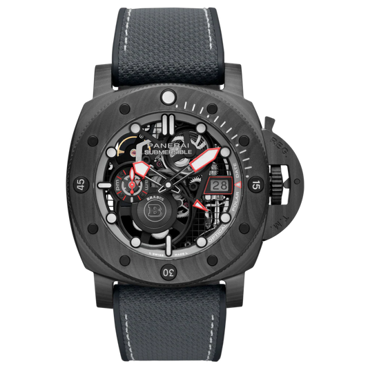 Panerai Submersible S Brabus Black Ops Carbotech™ 47 MM - Black Leather Strap - Black Skeleton Dial - PAM01240