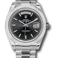 Rolex Presidential Platinum Day-Date 40MM - President Bracelet Watch - Smooth Bezel - Black Index Dial - 228206 bkip