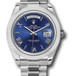 Rolex Presidential Platinum Day-Date 40MM - President Bracelet Watch - Smooth Bezel - Blue Bevelled Roman Dial - 228206 blrp