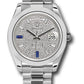 Rolex Presidential Platinum Day-Date 40MM - President Bracelet Watch - Smooth Bezel - Diamond And Sapphire Paved Diamond Dial - 228206 dp7d2sp