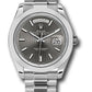Rolex Presidential Platinum Day-Date 40MM - President Bracelet Watch - Smooth Bezel - Dark Rhodium Index Dial - 228206 drsmip
