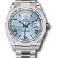 Rolex Presidential Platinum Day-Date 40MM - President Bracelet Watch - Smooth Bezel - Ice Blue Quadrant Motif Bevelled Roman Dial - 228206 ibqmrp