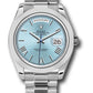 Rolex Presidential Platinum Day-Date 40MM - President Bracelet Watch - Smooth Bezel - Ice Blue Roman Dial -  228206 ibrp