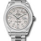 Rolex Presidential Platinum Day-Date 40MM - President Bracelet Watch - Smooth Bezel - Meteorite Baguette Diamond Dial -  228206 mtdp