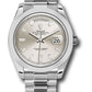 Rolex Presidential Platinum Day-Date 40MM - President Bracelet Watch - Smooth Bezel - Silver Baguette Diamond Dial - 228206 sbdp