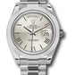 Rolex Presidential Platinum Day-Date 40MM - President Bracelet Watch - Smooth Bezel - Silver Quadrant Motif Bevelled Roman Dial - 228206 sqmrp