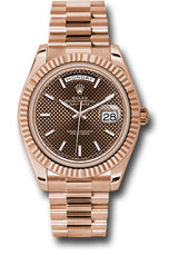 Rolex Presidential Everose Gold Day-Date 40MM - President Bracelet Watch - Chocolate Diagonal Motif Index Dial - 228235-0006