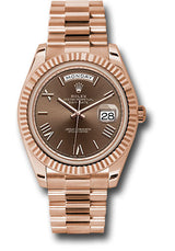 Rolex Presidential Everose Gold Day-Date 40MM - President Bracelet Watch - Chocolate Roman Dial - 228235-0002