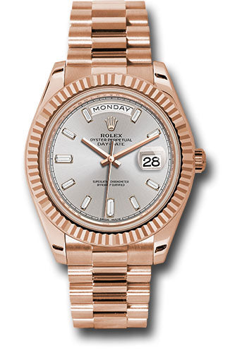 Rolex Presidential Everose Gold Day-Date 40MM - President Bracelet Watch - Sundust Baguette Dial - 228235-0004