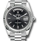 Rolex Presidential Platinum Day-Date 40MM - President Bracelet Watch - Bright Black Index Dial -228236 bkip