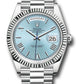 Rolex Presidential Platinum Day-Date 40MM - President Bracelet Watch - Ice Blue Roman Dial - 228236 ibrp