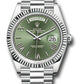 Rolex Presidential Platinum Day-Date 40MM - President Bracelet Watch - Olive Green Roman 6 Dial - 228236 ogrp