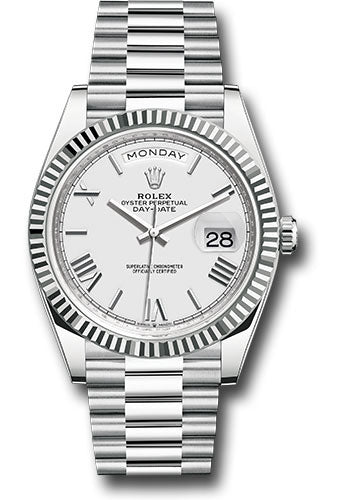 Rolex Presidential Platinum Day-Date 40MM - President Bracelet Watch - White Roman Dial - 228236 wrp