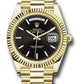Rolex Presidential Yellow Gold Day-Date 40MM - President Bracelet Watch - Black Diagonal Motif Index Dial - 228238 bkdmip