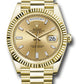 Rolex Presidential Yellow Gold Day-Date 40MM - President Bracelet Watch - Champagne Baguette Diamond Dial - 228238 chbdp