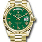 Rolex Presidential Yellow Gold Day-Date 40MM - President Bracelet Watch - Green Roman Dial - 228238 grrp