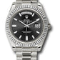 Rolex Presidential White Gold Day-Date 40MM - President Bracelet Watch - Black Baguette Diamond Dial - 228239 bkbdp