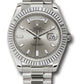 Rolex Presidential White Gold Day-Date 40MM - President Bracelet Watch - Silver Baguette Diamond Dial  - 228239 sbdp