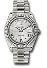 Rolex Presidential White Gold Day-Date 40MM - President Bracelet Watch - Silver Quadrant Motif Bevelled Roman Dial - 228239-0006