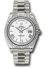 Rolex Presidential White Gold Day-Date 40MM - President Bracelet Watch - White Bevelled Roman Dial - 228239-0046