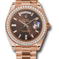 Rolex Presidential Everose Gold Day-Date 40MM - President Bracelet Watch - Chocolate Baguette Dial - 228345RBR chobdp