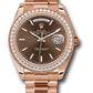 Rolex Presidential Everose Gold Day-Date 40MM - President Bracelet Watch - Chocolate Diagonal Motif Index Dial - 228345RBR chodmip
